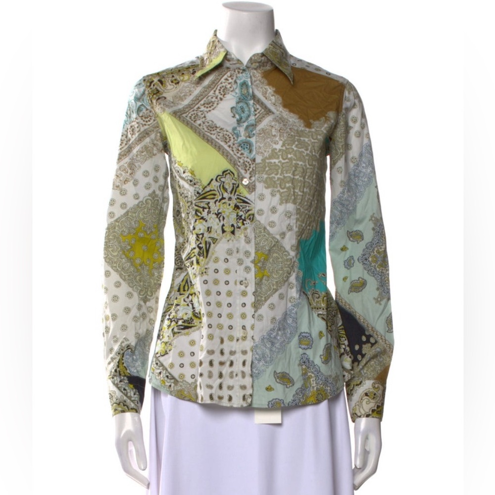 Etro Multicolor Paisley Print Stretch Cotton Long Sleeve Button Down Shirt 42/6